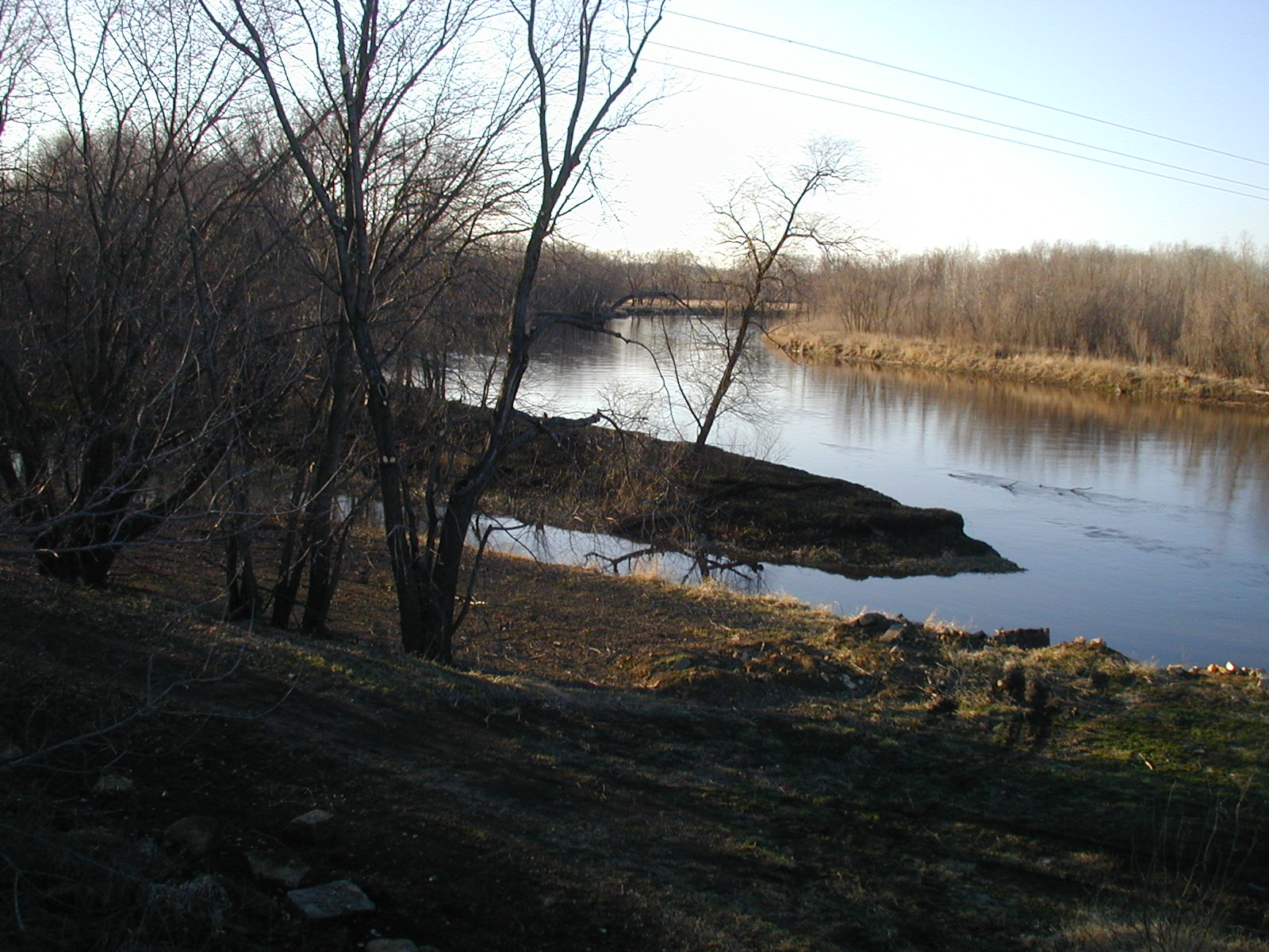 Wapsipinicon River looking East.  The Penfold farmstead was to the left of the last bend in the river, just into the next county